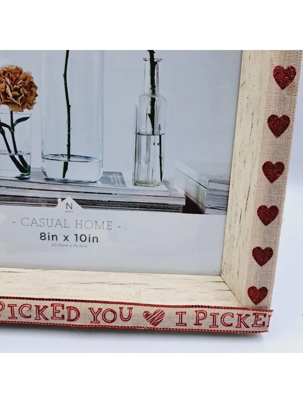 Farmhouse I Picked You Hearts 8x10 Engagement, Wedding, Pet Picture Frame Rustic
